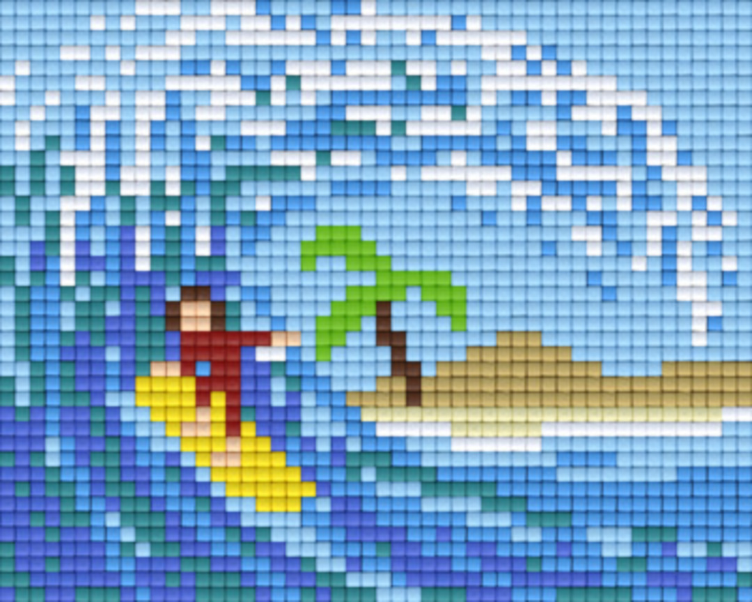 Surfing One [1] Baseplate PixelHobby Mini-mosaic Art Kits image 0